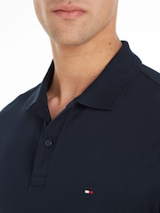 Tommy Hilfiger Blue Regular Fit Liquid 100% Cotton Essential Polo Shirt - Image 3 of 4
