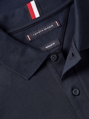 Tommy Hilfiger Blue Regular Fit Liquid 100% Cotton Essential Polo Shirt - Image 4 of 4