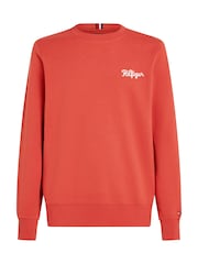 Tommy Hilfiger Red Chainstitch Sweatshirt - Image 5 of 5