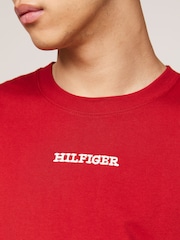 Tommy Hilfiger Red Monotype Stitching 100% Cotton T-Shirt - Image 4 of 5