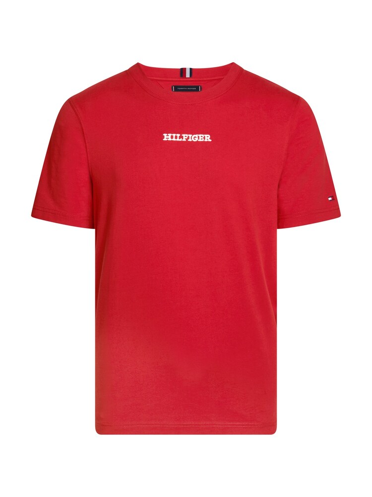 Tommy Hilfiger Red Monotype Stitching 100% Cotton T-Shirt - Image 5 of 5