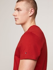 Tommy Hilfiger Red Logo 100% Cotton T-Shirt - Image 4 of 5