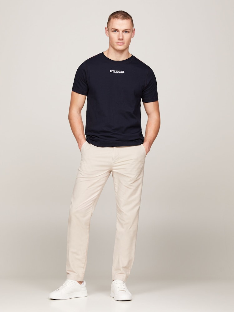 Tommy Hilfiger Blue Monotype Stitching 100% Cotton T-Shirt - Image 1 of 4