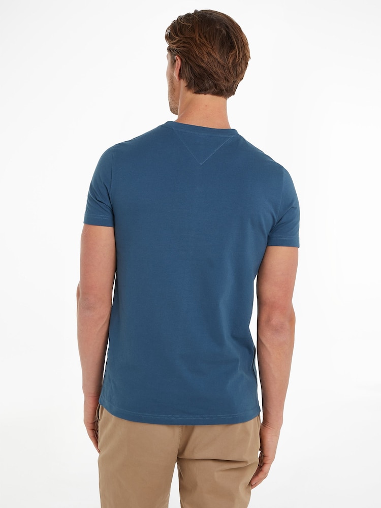 Tommy Hilfiger Dark Blue Logo T-Shirt - Image 2 of 6 Tommy Hilfiger Dark Blue Logo T-Shirt - Image 2 of 6