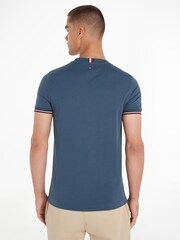 Tommy Hilfiger Blue Logo Tipped 100% Cotton T-Shirt - Image 2 of 6