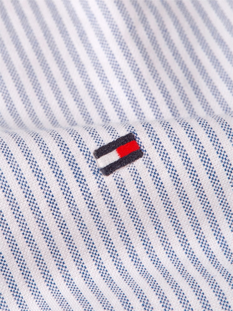 أزرق - قميص أكسفورد كلاسيكي مخطط من Tommy Hilfiger - صورة 6 من 6