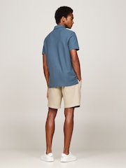 Tommy Hilfiger Blue Regular Fit Chainstitch 100% Cotton Polo Shirt - Image 2 of 5