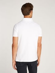 Tommy Hilfiger White Regular Fit Chainstitch 100% Cotton Polo Shirt - Image 2 of 6