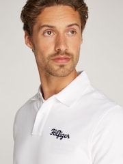 Tommy Hilfiger White Regular Fit Chainstitch 100% Cotton Polo Shirt - Image 3 of 6