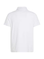 Tommy Hilfiger White Regular Fit Chainstitch 100% Cotton Polo Shirt - Image 5 of 6