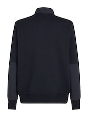 Hanorac Tommy Hilfiger Monotype Mix Media Quarter Zip 100% bumbac - Imaginea 5 din 6