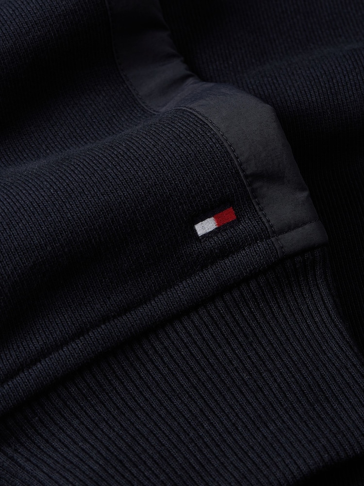 Tommy Hilfiger Blue Monotype Mix Media Quarter Zip 100% Cotton Sweatshirt - Image 6 of 6 Tommy Hilfiger Blue Monotype Mix Media Quarter Zip 100% Cotton Sweatshirt - Image 6 of 6