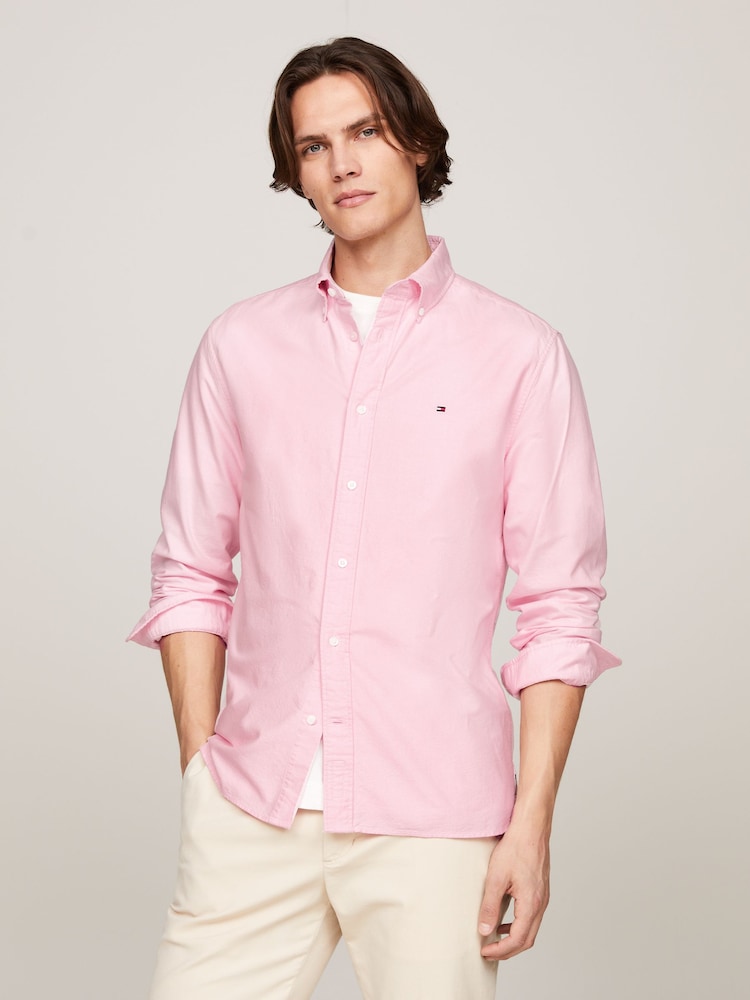 Tommy Hilfiger Pink Solid Heritage Oxford Shirt - Image 1 of 5