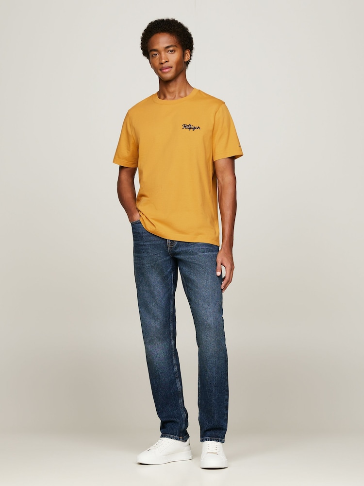 Tommy Hilfiger Yellow Chainstitch 100% Cotton T-Shirt - Image 1 of 4