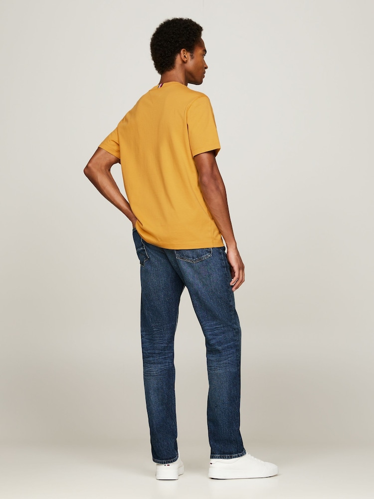 Tommy Hilfiger Yellow Chainstitch 100% Cotton T-Shirt - Image 2 of 4