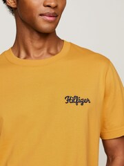 Tommy Hilfiger Yellow Chainstitch 100% Cotton T-Shirt - Image 3 of 4