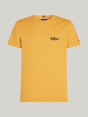 Tommy Hilfiger Yellow Chainstitch 100% Cotton T-Shirt - Image 4 of 4