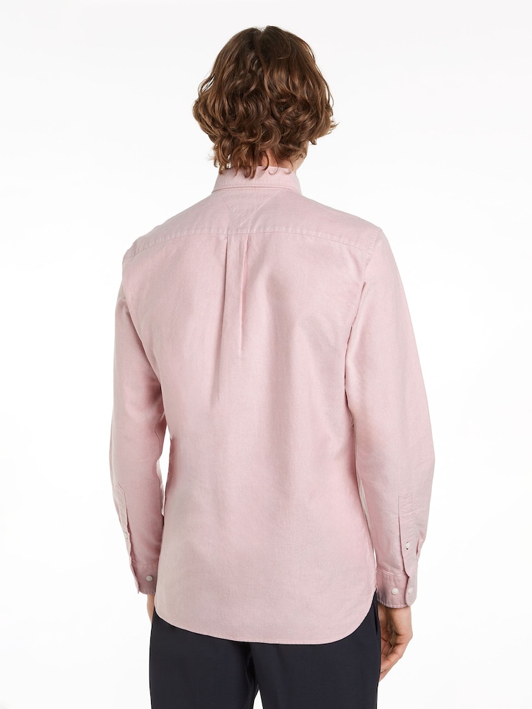 Tommy Hilfiger Pink Solid Heritage Oxford Shirt - Image 2 of 5 Tommy Hilfiger Pink Solid Heritage Oxford Shirt - Image 2 of 5