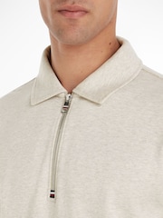Tommy Hilfiger White Terry Half Zipped Sweatshirt - Image 2 of 6