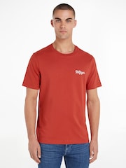 Tommy Hilfiger Red Chainstitch 100% Cotton T-Shirt - Image 1 of 6
