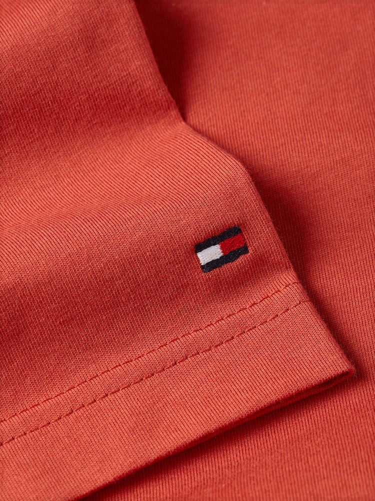 Tommy Hilfiger Red Chainstitch 100% Cotton T-Shirt - Image 6 of 6