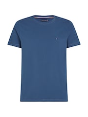 Azul claro - Camiseta Tommy Hilfiger Slim Fit Core Stretch com gola redonda - Imagem 5 de 5