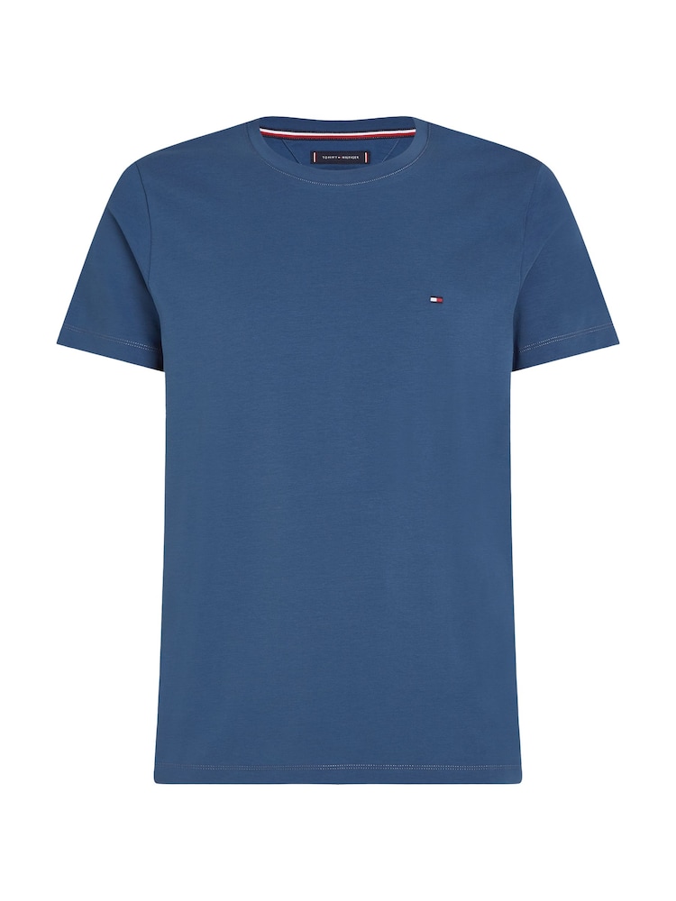 Azul claro - Camiseta Tommy Hilfiger Slim Fit Core Stretch com gola redonda - Imagem 5 de 5