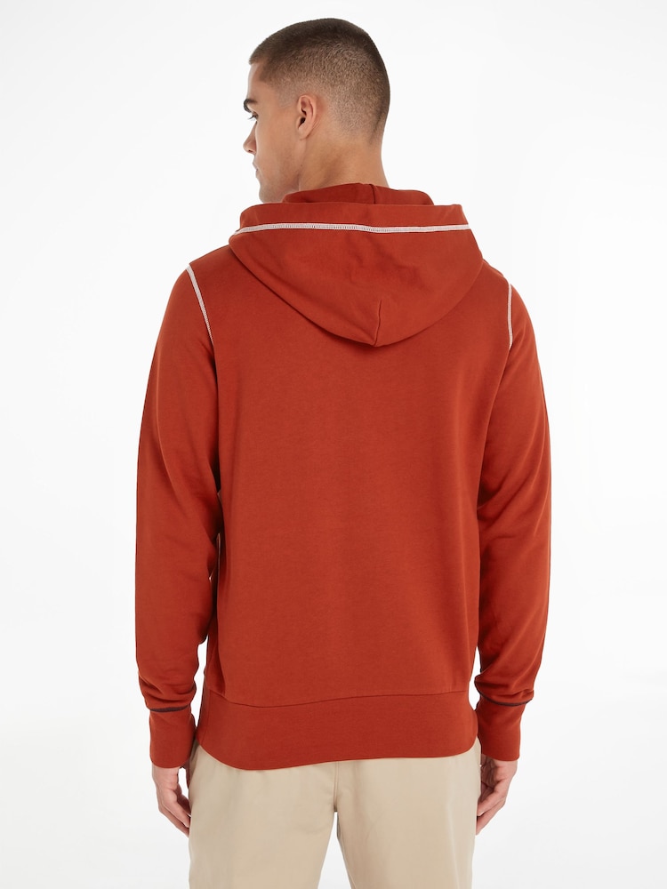 Tommy Hilfiger Red Monotype Stitching Hoodie - Image 2 of 6