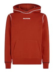 Tommy Hilfiger Red Monotype Stitching Hoodie - Image 4 of 6