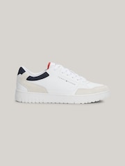 Tommy Hilfiger White Basket Core Mix Essential Trainers - Image 1 of 7