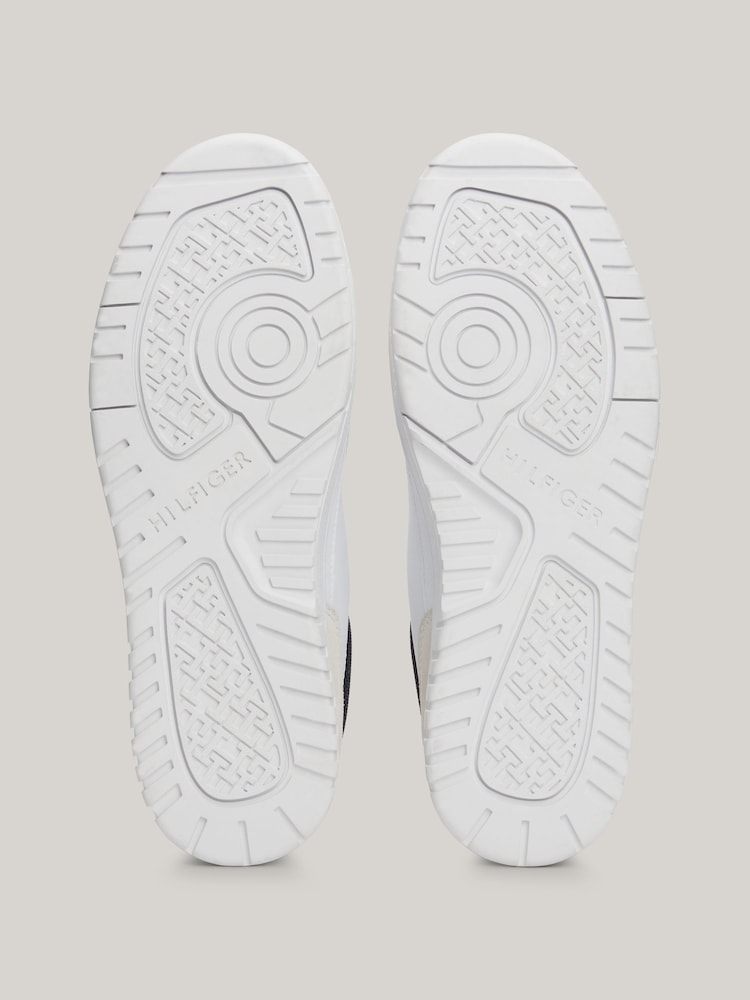 Tommy Hilfiger White Basket Core Mix Essential Trainers - Image 7 of 7 Tommy Hilfiger White Basket Core Mix Essential Trainers - Image 7 of 7