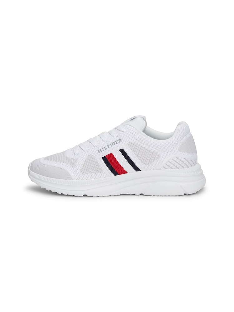 Tommy Hilfiger White Modern Knit Evo Essential Runner Trainers - Image 1 of 6