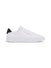 Blanco - Tommy Hilfiger Court Leather Grain Essential Trainers - Imagen 1 de 4