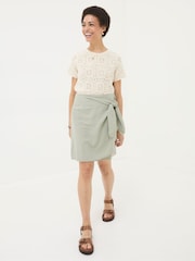 FatFace Natural Patchwork Crochet Knit T-Shirt - Image 3 of 5