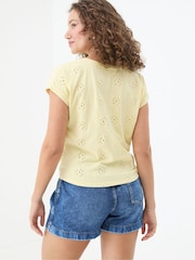 FatFace Yellow Tie Front Top - Image 2 of 5