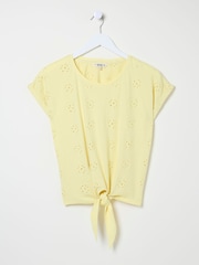 FatFace Yellow Tie Front Top - Image 5 of 5