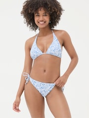 FatFace Blue Damask Floral Bikini Bottoms - Image 1 of 3