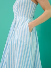 FatFace Blue Maria Jude Stripe Midi Dress - Image 4 of 4