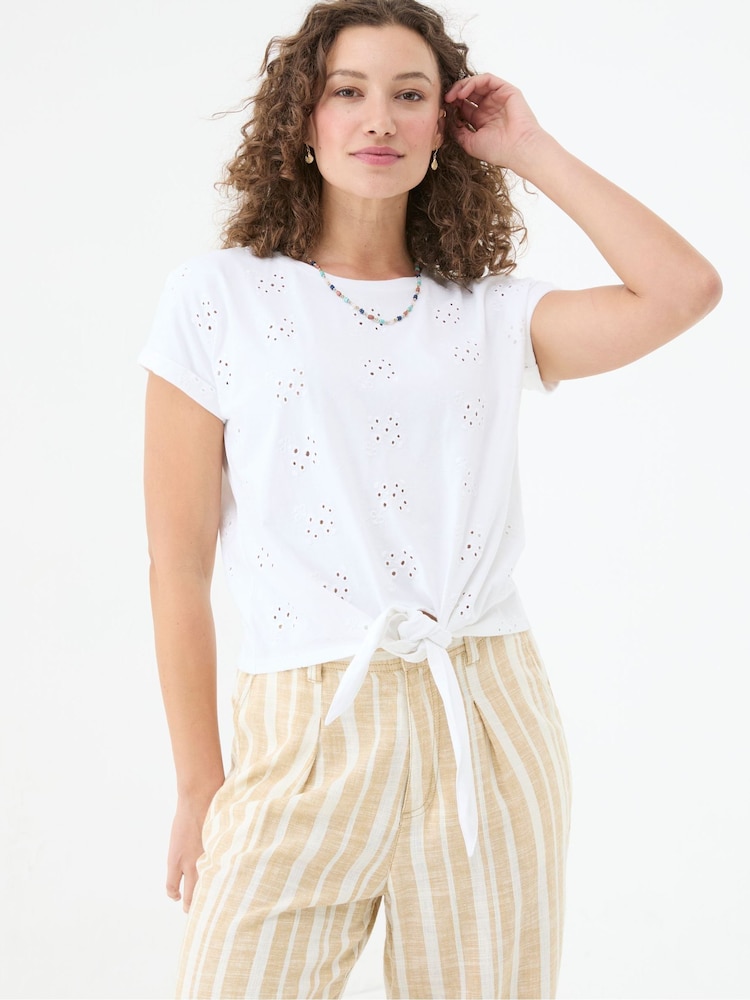 FatFace Natural Tie Front Top - Image 1 of 6 FatFace Natural Tie Front Top - Image 1 of 6