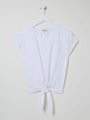 FatFace Natural Tie Front Top - Image 6 of 6
