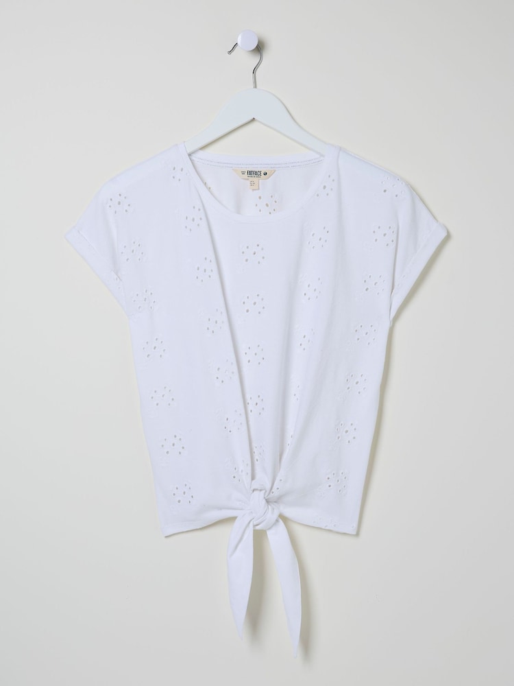 FatFace Natural Tie Front Top - Image 6 of 6