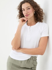 FatFace Rosa White Rib T-Shirt - Image 3 of 5