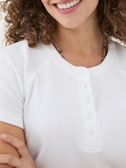 FatFace Rosa White Rib T-Shirt - Image 4 of 5