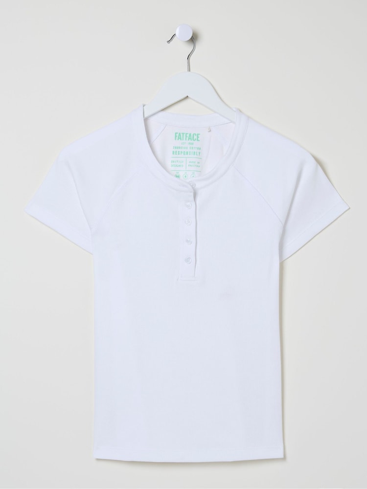 FatFace Rosa White Rib T-Shirt - Image 5 of 5