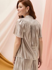 FatFace Silver Metallic Blouse - Image 2 of 5