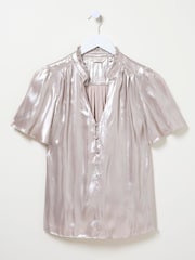 FatFace Silver Metallic Blouse - Image 5 of 5