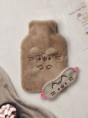 Vanilla Underground Brown Ladies Pusheen Fluffy Hot Water Bottle And Eye Mask Set - Image 3 of 7