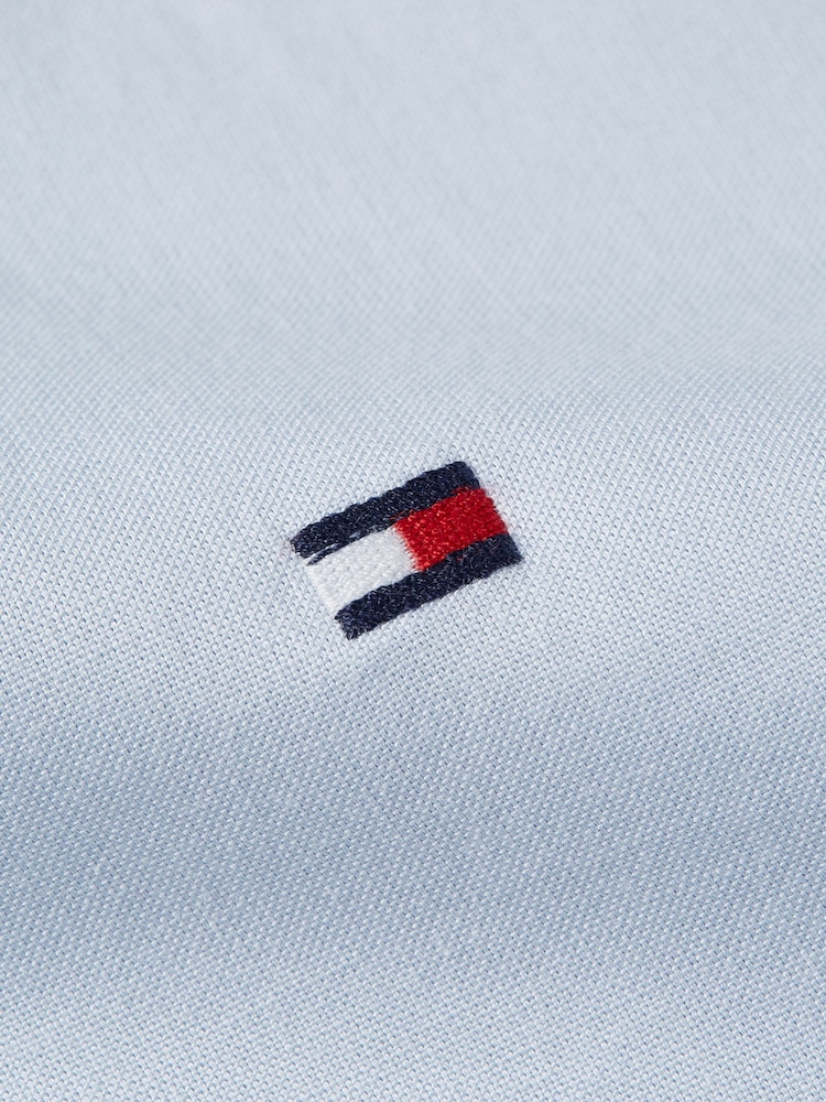 Tommy Hilfiger Blue Regular Fit Stretch Oxford Shirt - Image 6 of 6