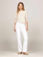 Tommy Hilfiger Brown Cotton Jersey Stitch Boat-Neck Sweater - Image 1 of 5