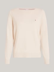 Tommy Hilfiger Brown Cotton Jersey Stitch Boat-Neck Sweater - Image 4 of 5